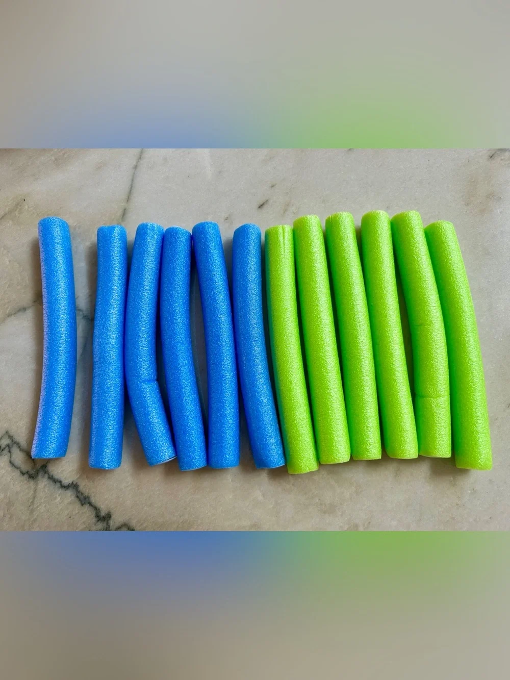 Blue and Green Foam Hair Rollers Set
